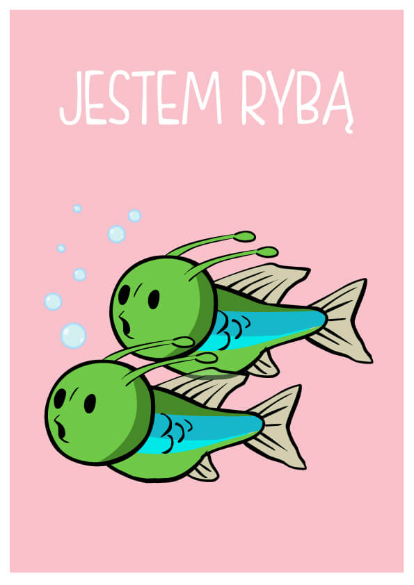 Plakat ze znakiem zodiaku. Ryby