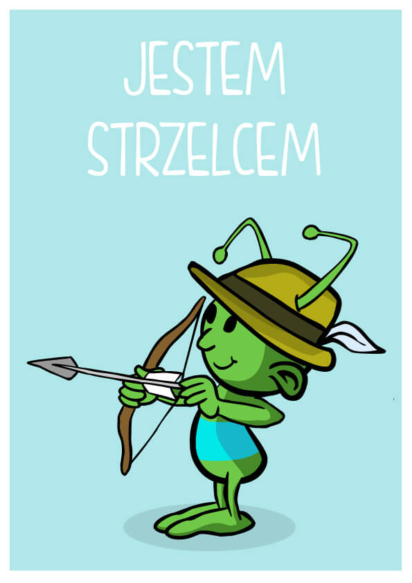 Plakat ze znakiem zodiaku. Strzelec