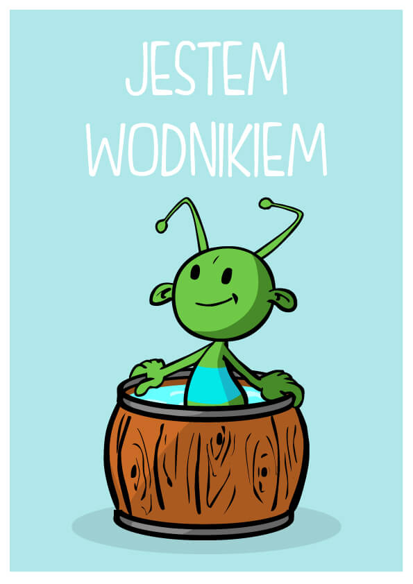 Plakat ze znakiem zodiaku. Wodnik